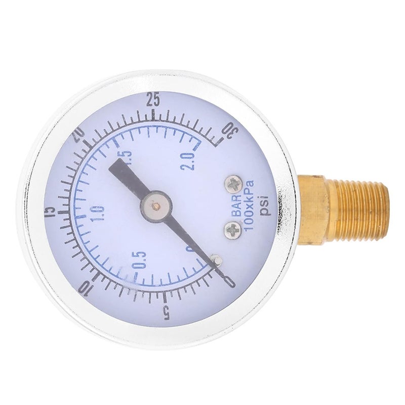 Mini Dial Pressure Gauge 0 30 PSI 2 Bar For Water Oil Compressor Hydraulic System - Image 3
